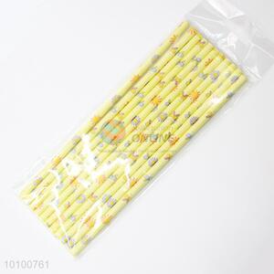 Butterfly and Flower Printed Paper Straw for Party Use