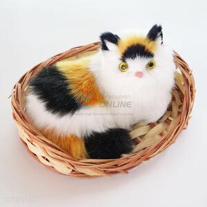 Home Decoration Imtated Cat Handmade Basket Craft For Sale