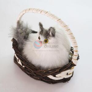 Made in China Imitated Cat Handcraf Basket With Handle