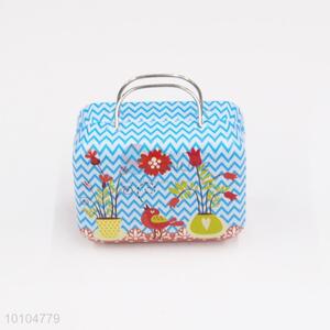 Cute design kids playing tin box with handle/suitcase