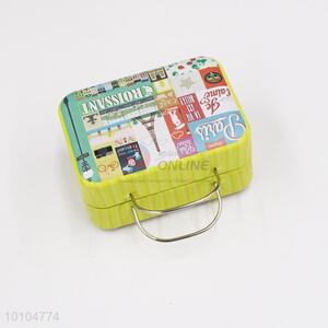 Cartoon design food grade tin suitcase with handle