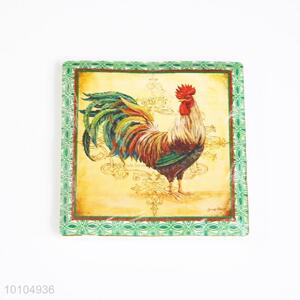 Cock Square Ceramic Fridge Magnet