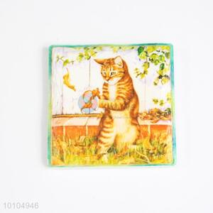 Wholesale Cat Square Ceramic Fridge Magnet