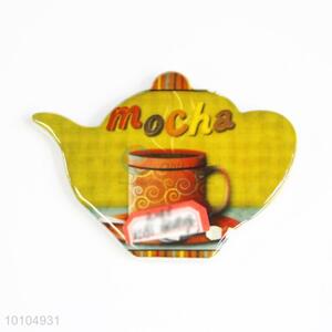 Mocha Teapot Shaped Ceramic Fridge Magnet