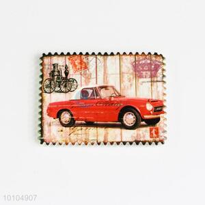 Red Car Postage Stamp Shaped Ceramic Fridge Magnet