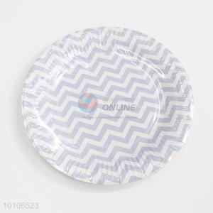 Party supplies wavy strip style disposable paper plate