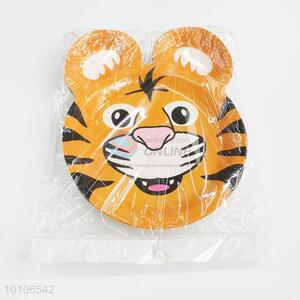 Cute tiger head shaped disposable party paper plate