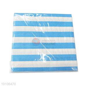 Blue stripe printed tissue party supplies