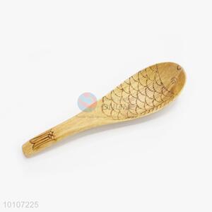 Utility <em>Wood</em> <em>Spoon</em> With Fish Body Pattern