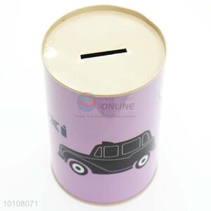 Wholesale cartoon printed zip-top can shape tinplate saving pot