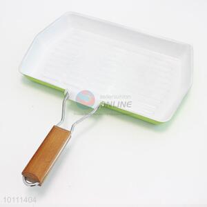Green Ceramic Foldable Non-stick Frying Pan with Wooden Handle