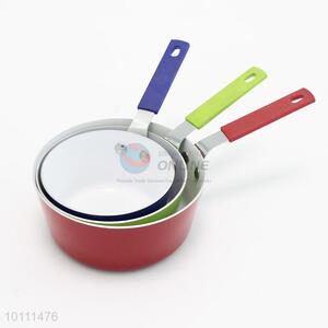 3 Sizes Colorful Round Non-Stick Milk Pan with Silicone Handle