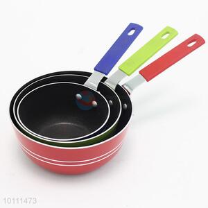 3 Sizes Cute Colorful Round Non-Stick Milk Pan With Handle