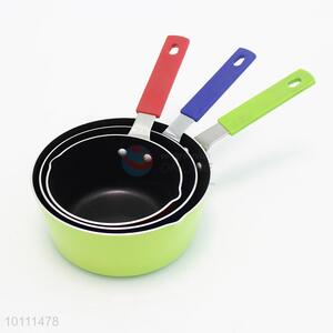 3 Sizes Mini Round Non-Stick Milk Pan with <em>Silicone</em> Handle