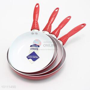 6 Sizes Non-Stick Ceramic Round Frying Pan with Red Handle