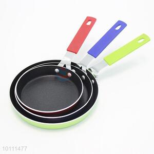 3 Sizes Cute Colorful Flat Round Frying Pan with Handle