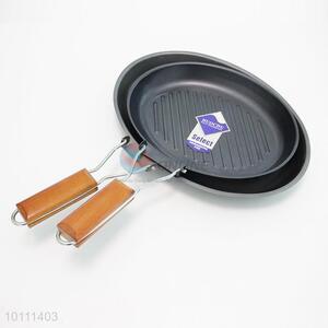 Black Oval Ferric Foldable Non-stick Frying Pan