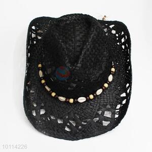 High Quality Black Straw Cowboy  Hat