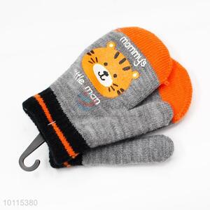 Cat pattern acrylic children gloves