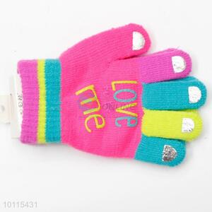 Cartoon design children knitted gloves