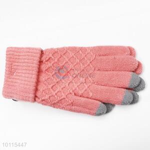 Pink touch gloves/knitted gloves
