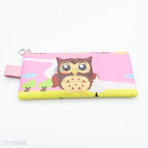 Fancy design owl printed zipper pencil bag/pencil case