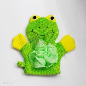 Lovely Green Frog Design Cartoon Bath Gloves