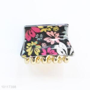 Square Shape Flower Pattern Lovely Small Size Hair Claws Hair Accessory