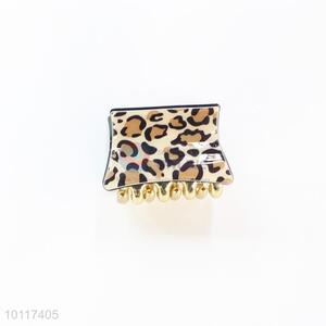 Square Shape Yellow Leopard Pattern Small Size Hair Claws Hair Clips