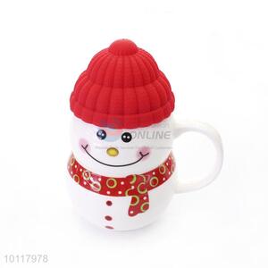 Red Cartoon Snowman Shape Ceramic Cup Drinking  Cup