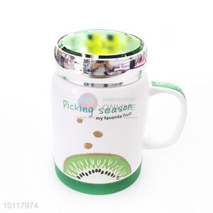 Good Quality Ceramic Cup With Green Lid