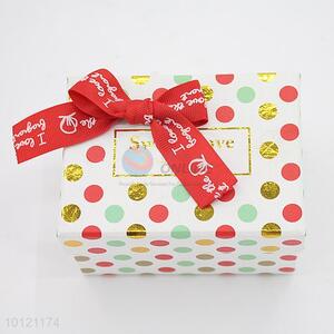 Fashion Style Dots Printed Gift Box in Rectangle Shape