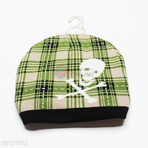 Green Plaid Skull Pattern Winter Hats/Knitted Beanie Hats