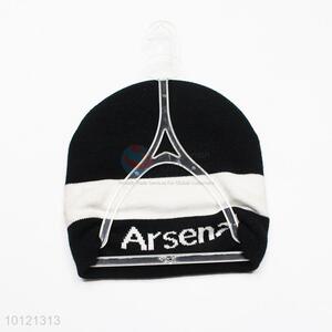 High Quality Black and White Araenal Knitted Hat
