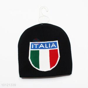 Fashion Black Italia Pattern Knitting Hats Beanie Hats