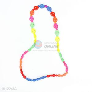 Colorful plastic skull necklace