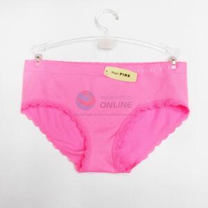 Women pink color comfortable briefs thongs women spandex underwear