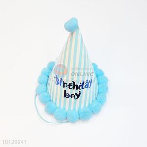 Striped printed birthday party hat