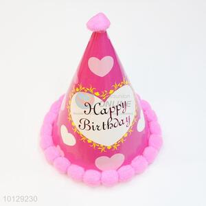 Heart Pattern Happy Birthday Cake Hat