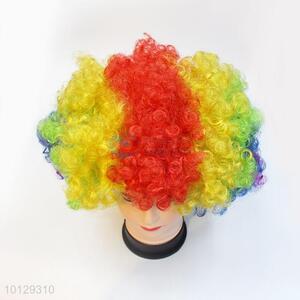 Multi colored wig clown afro wig for party