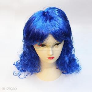 Wholesale blue party wig long wave wig