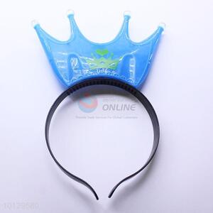 High Quality Flashing Light Blue Crown Hairband Plastic Headband