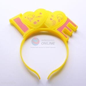 Love Headband Flashing Light Yellow Plastic Hairband Unisex
