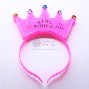 Wholesale Plastic Flashing Light Imperial Crown Girl Lovely Hairband Headband