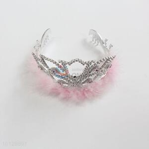 Crystal party tiara with feather decoration