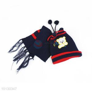 New Design Hat Scarf Gloves Three-Piece Suit For Children