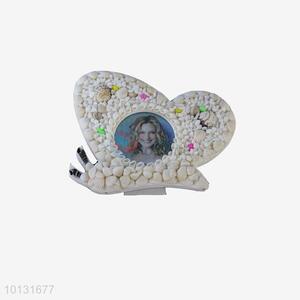 Funny stylish white shell buttefly photo frame