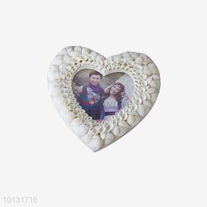 Shell sticky heart white picture frame for wedding decoration