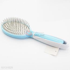 Blue Oval Shape Plastic Handle Makeup Beauty Hairbrush Massage Comb Accessories