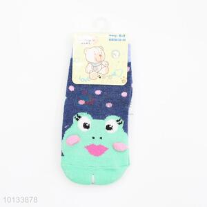 Beautiful design frog printed cotton socks for baby
